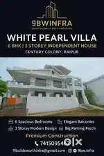White Pearl Villa 6 BHK 3 Storey House for Sale Century Colony Raipur