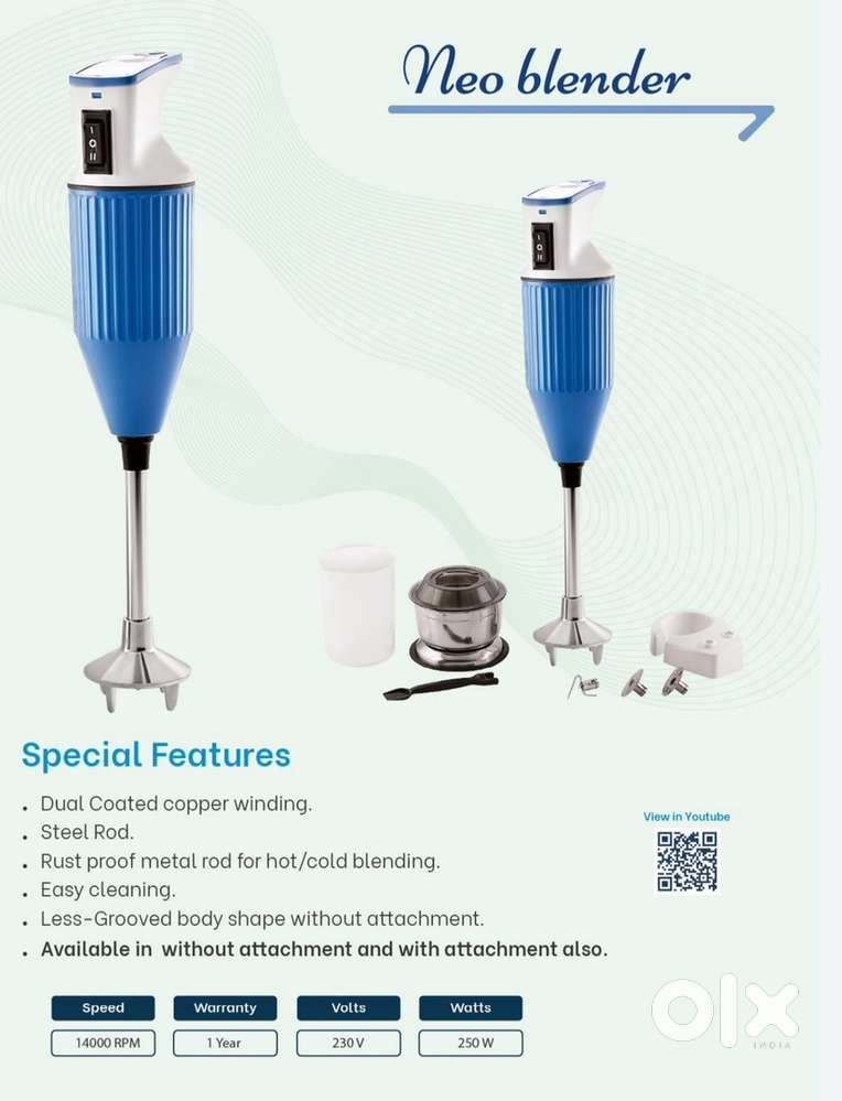 Brand New Rally 250 Watts Blender With Jars & Attachments 1 Year Wrnty