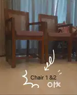 SET OF 2 WOODEN STUDY CHAIRS WITH TABLE