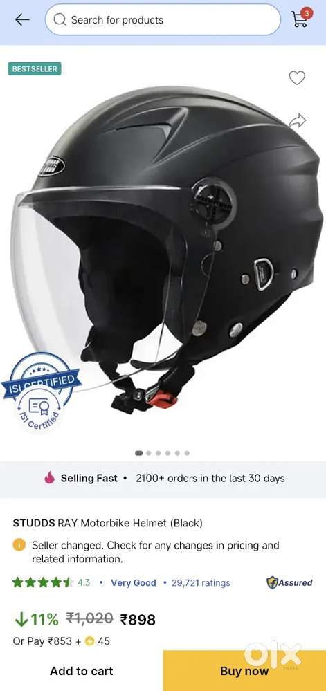 NEW Studds Helmet Unused