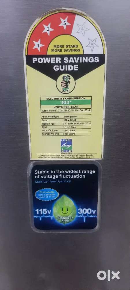Samsung 3 Star Refrigerator 253 liters only in Rs.12500  negotiable