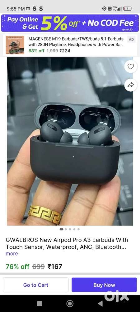 GWALBORS New Airpod pro A3 Blutooth With Touch sensor, waterproof AI