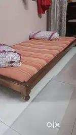 Sheesham wood floor bed with mattress