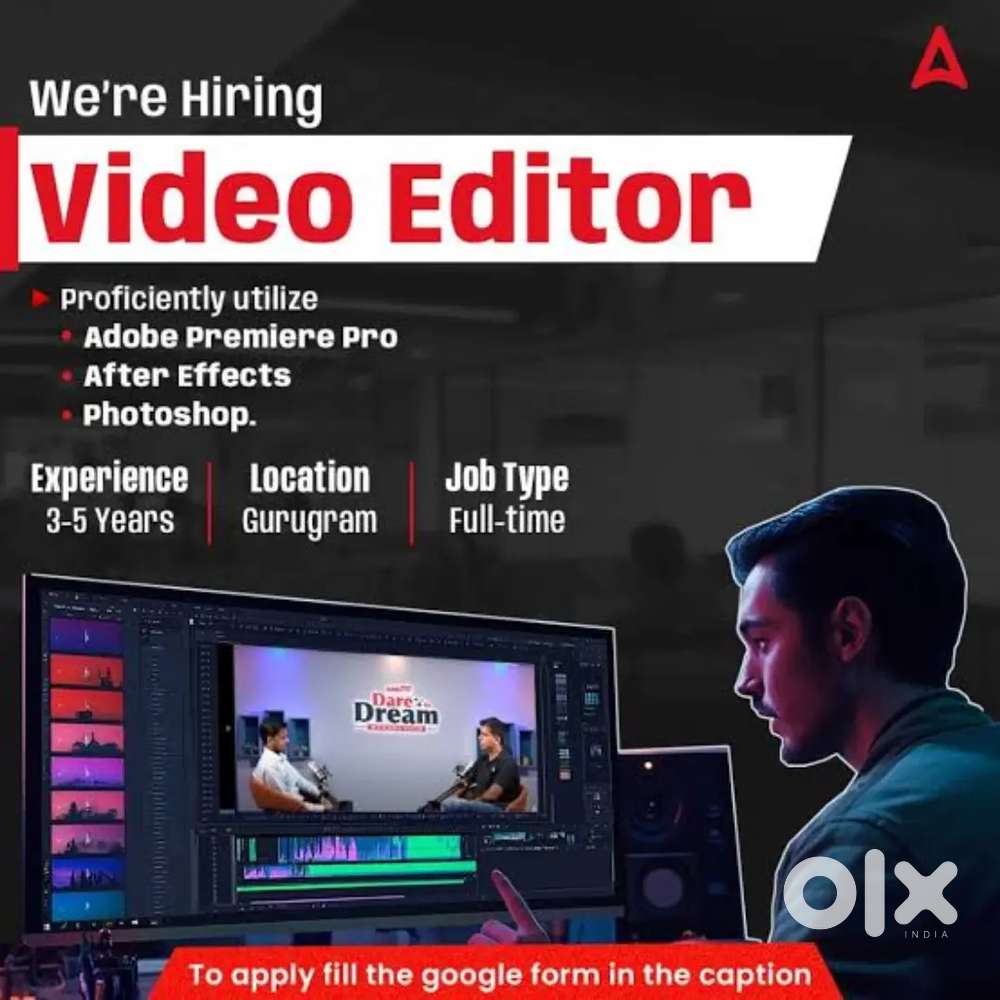 We Are Hiring: Video Editor for YouTube & Insta