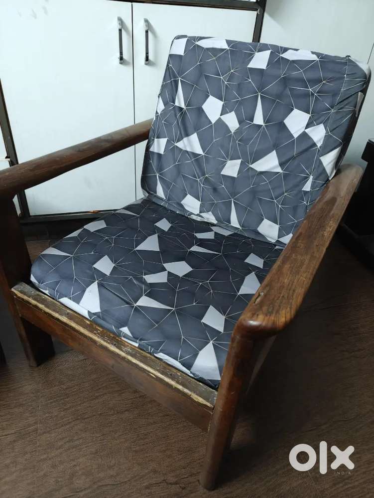 Two piece wooden armchair set