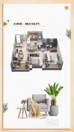 NEW LOUNCH 2BHK960@WARJE 1.10cr