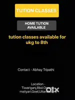 Home tution available for ukg to 8th standard