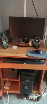 Computer desk top with table