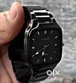 Stylish Black Square Dial Quartz Watch – Men's Fashion Wristwatch