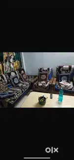 Traditional Wooden Sofa Set - 5-Seater (Well Maintained, 5 Years Old)