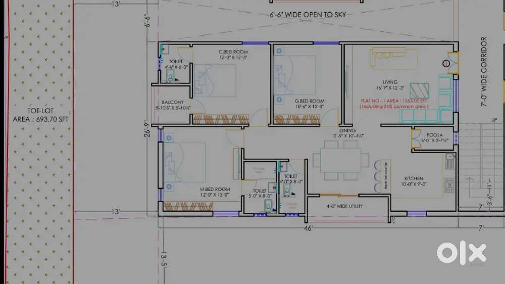 3bhk flat for sale