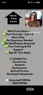Work from home for female & student