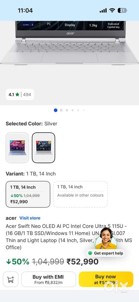 New Acer swift Neo Ultra 5 115U 16GB Ram 1TB SSD