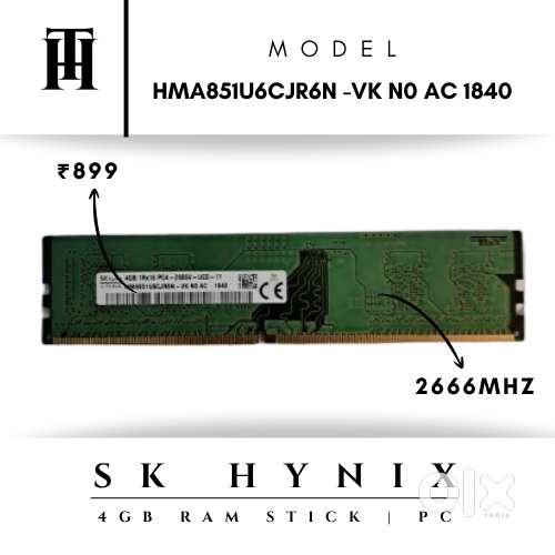 SK Hynix 4GB DDR4 RAM module  Only ₹899  Brand New