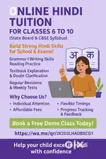 ONLINE HINDI AND MATHS TUITION FOR CLASSES 6 TO 10