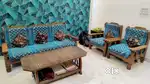 5-Seater Wooden Sofa Set with Center Table – Excellent Condition