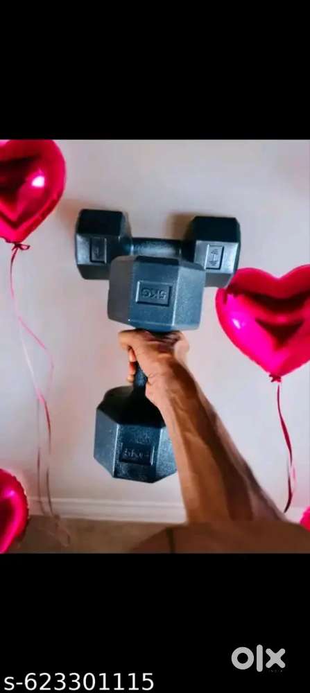 5 kg pair Hexa PVC dumbbell set for home gym