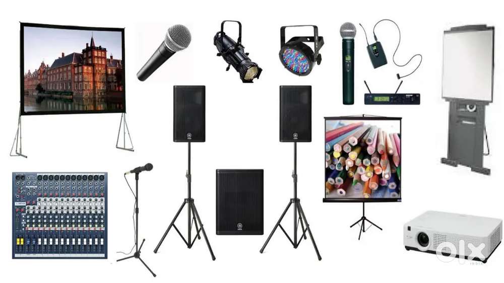 Photography services, camera rentals, speaker rent, projector rent