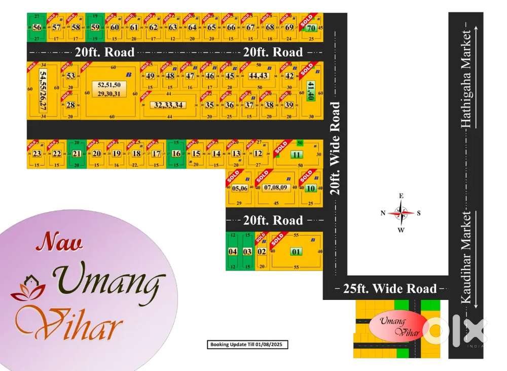 Lucknow road Khodiyar market ke nikat 850 square feet plot uplabdh