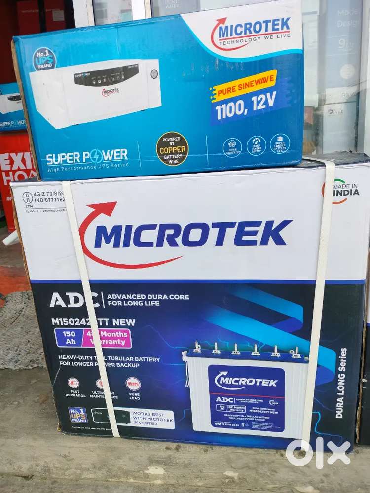 (1100va+150ah ) microtek sinewave inverter microtek tall battery