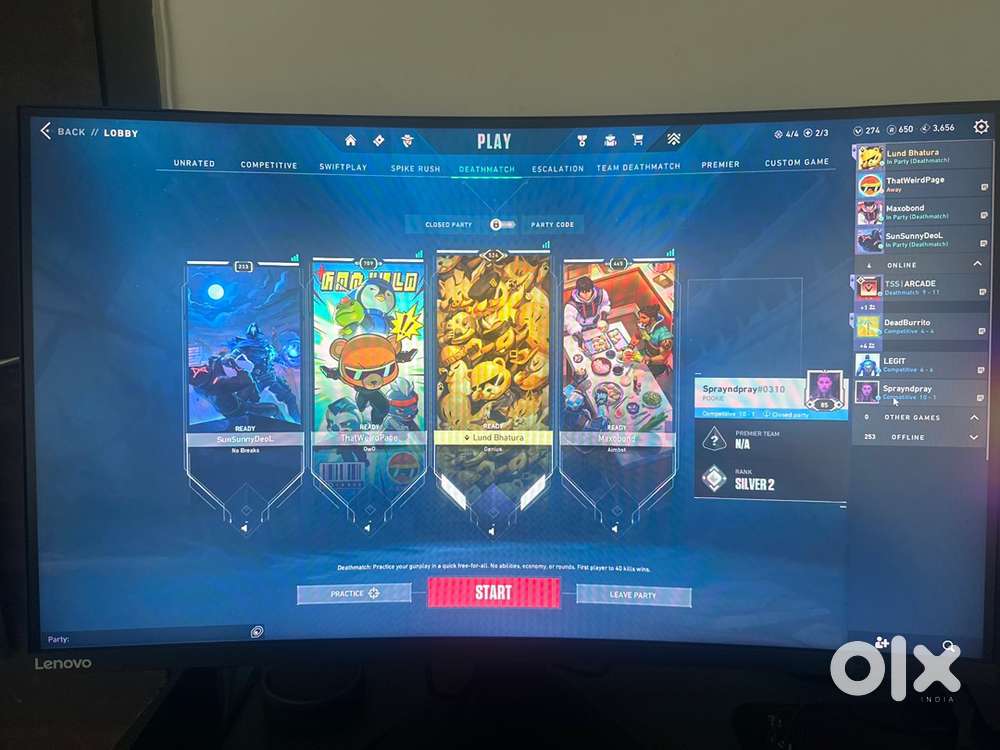 Lenevo 27inch Gaming Curve monitor