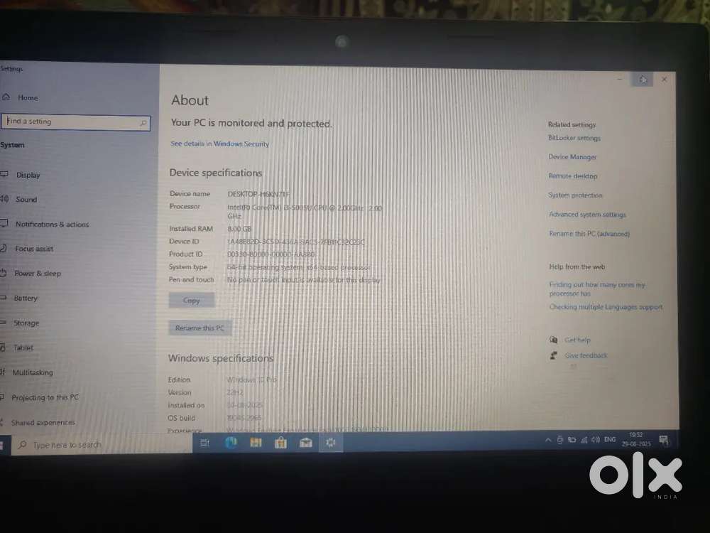Lenovo intel core i3 , 8gb 500gb