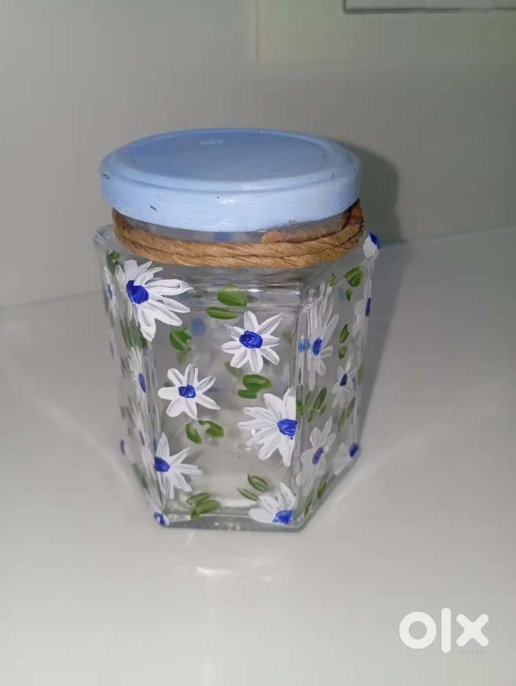 Hand painted nuts jar