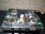 Apex 4 Burner glass top gas stove PIPED GAS