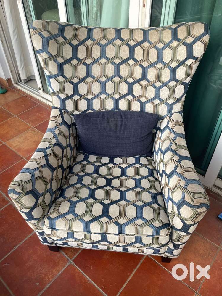 Chair with wooden base and cushion with fabric cover(Home Center)