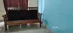 Wooden double sofa