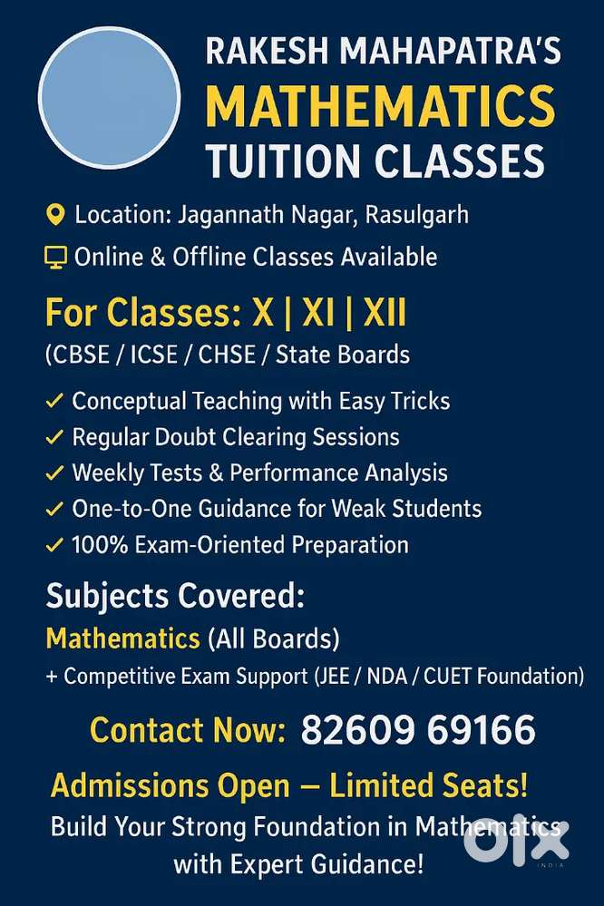 TUITION FOR CLASS (X,XI,XII)