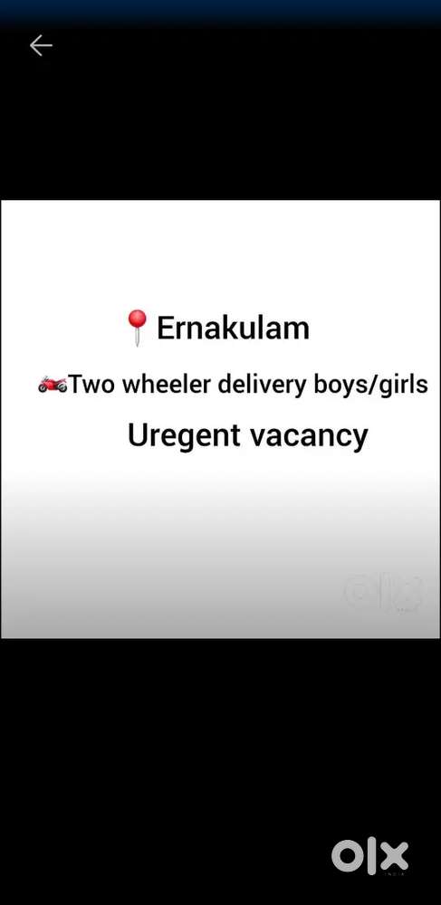 Two wheeler Delivery vacancy all over Ernakulam