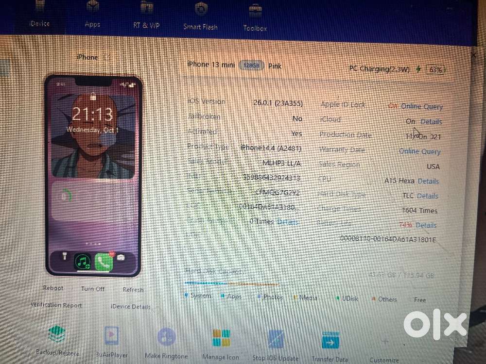 iPhone 13 mini 128gb pink colour