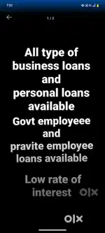 All type of business loans and personal loans avalible