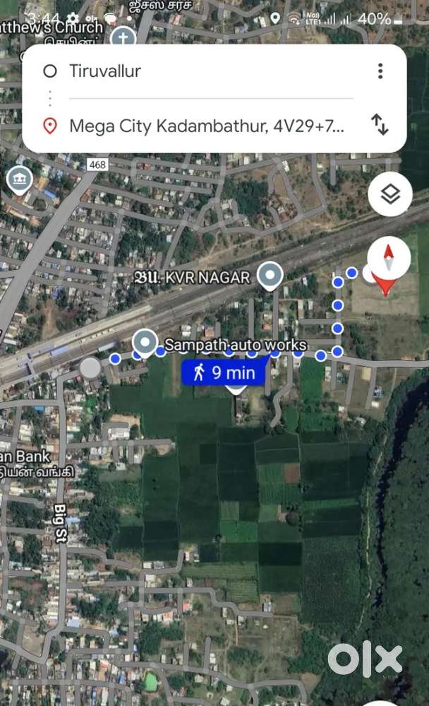 20 km from thiruninravur 500 mtr from kadambattur station dtcp plots