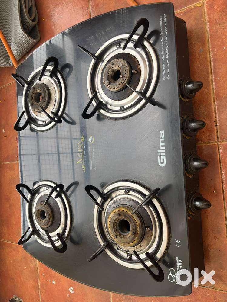 Gas burner 4 burners glass top with auto ignition on sale