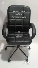 Office midiam back chair brand new / office table box setti available