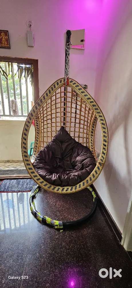 Cane hanging swing with stand