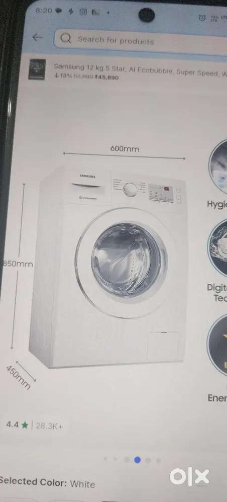 Samsung 6 KG 5 Star Front Load