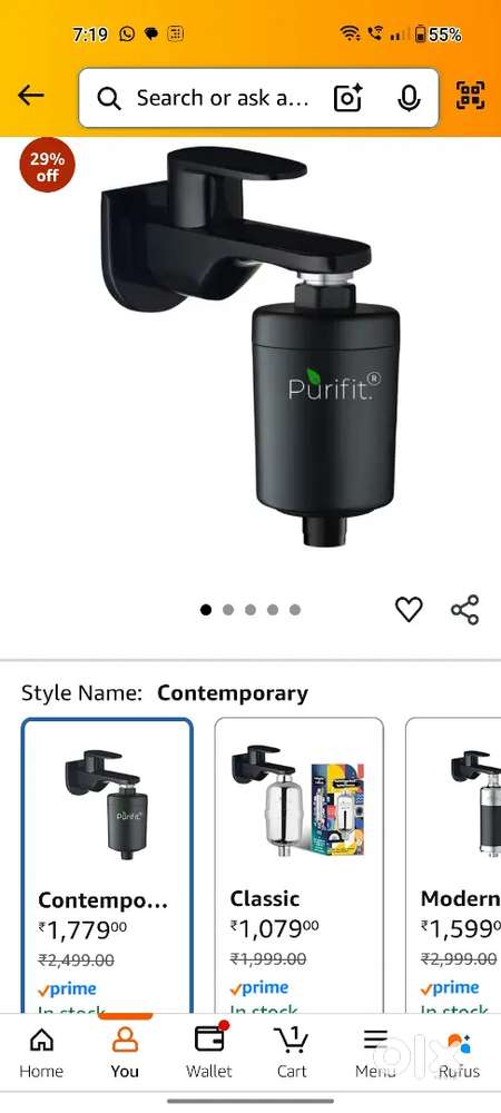 Brand new Purifit Atom Shower and Tap Filter for Hard Water