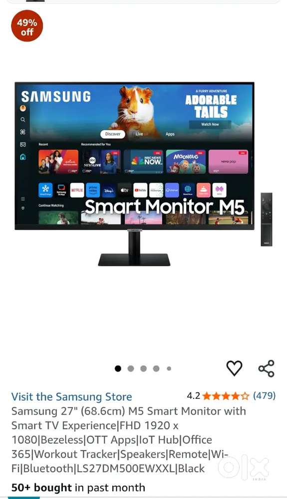 Samsung 27 inch FHD Smart monitor, 1920 x 1080