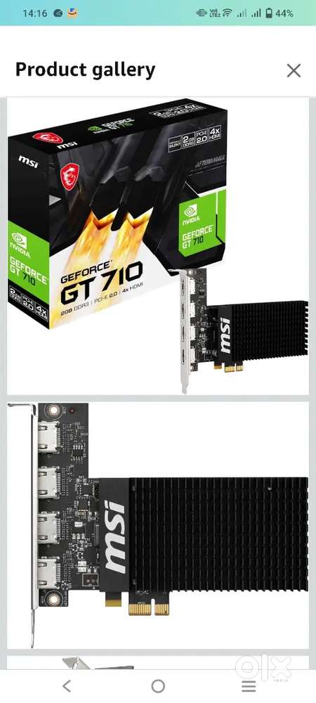 4 hdmi pci graphics card msi 1 month old