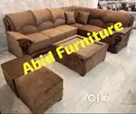 braned color fabric unique corner sofa set 3 year warranty aj 62