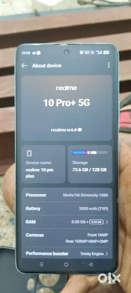 Realme 10 pro plus 5g sath mein 80 vote ka charger with box 8/128