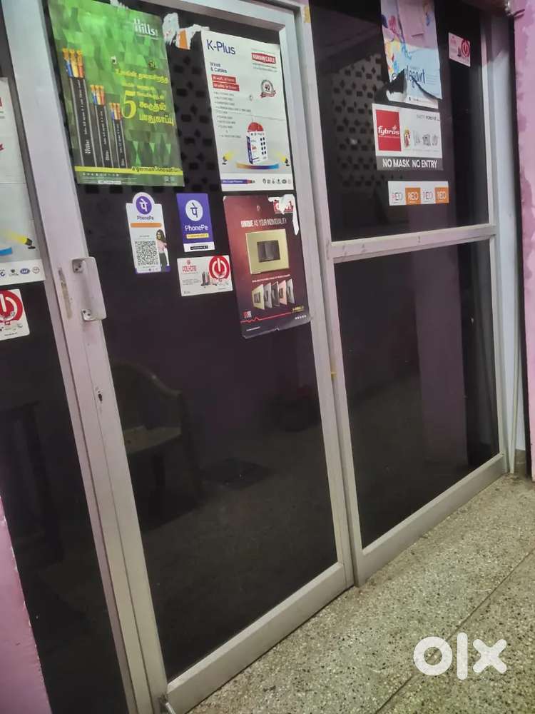 Two shops available inside complex, with glass partition doors.