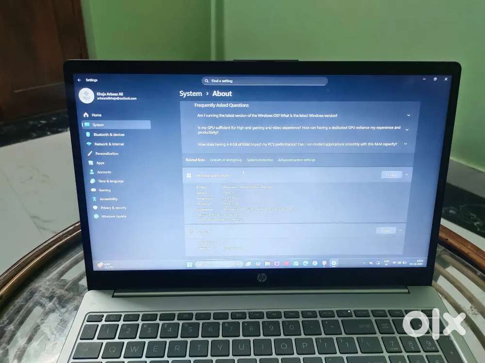 HP Gaming Lap Top Ryzen 3 7520U, 8/512 GB, with box and bill,warranty