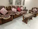 Three plus two seater sofa set including center table.