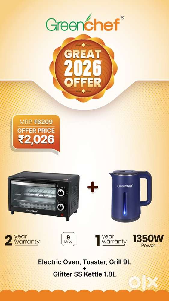 Brand New Greenchef 9L Oven+Kettle 1 Year Warranty MRP-6209