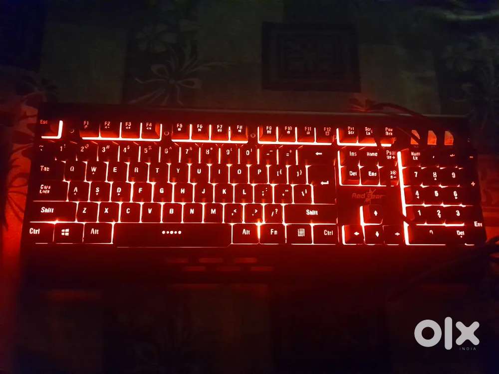 Red gear blaze semi mechanical gaming keyboard barely used with box.