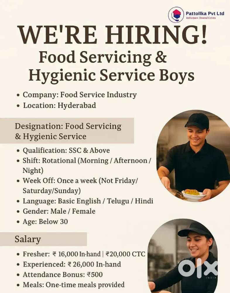 Urgent requirement team member food servicing